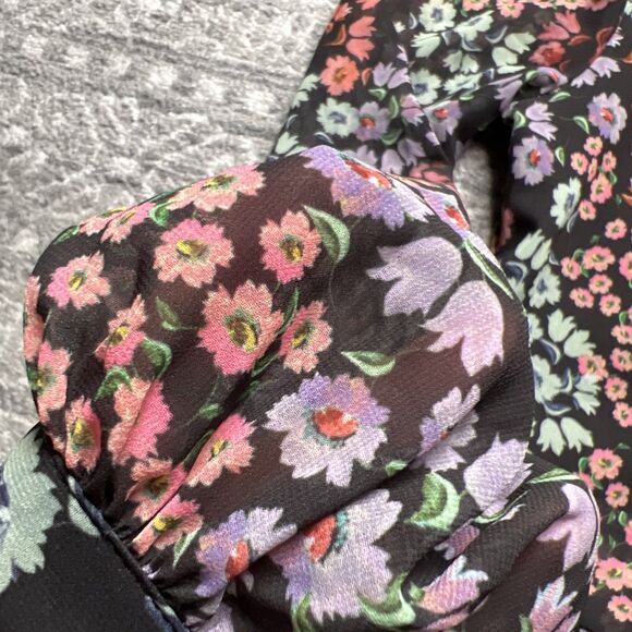 Lovers + Friends Mikayla Floral Wrap Top Blouse Long Sleeve Womens Size Small - Picture 4 of 11